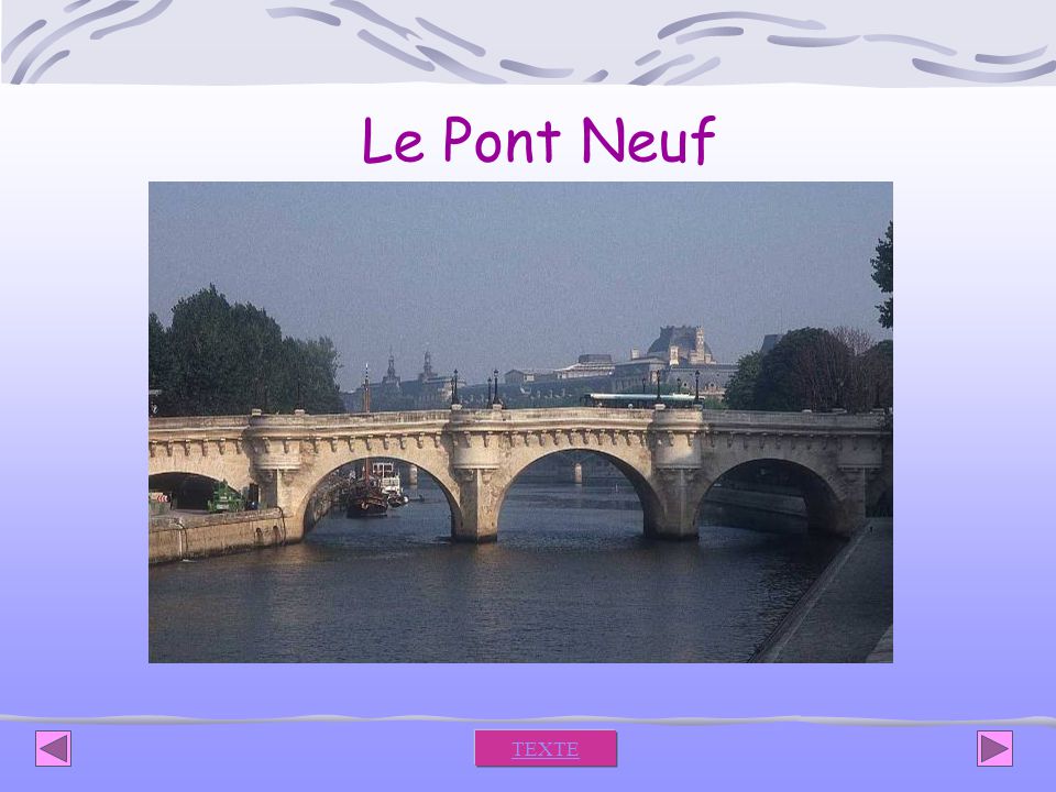 Le Pont Neuf TEXTE