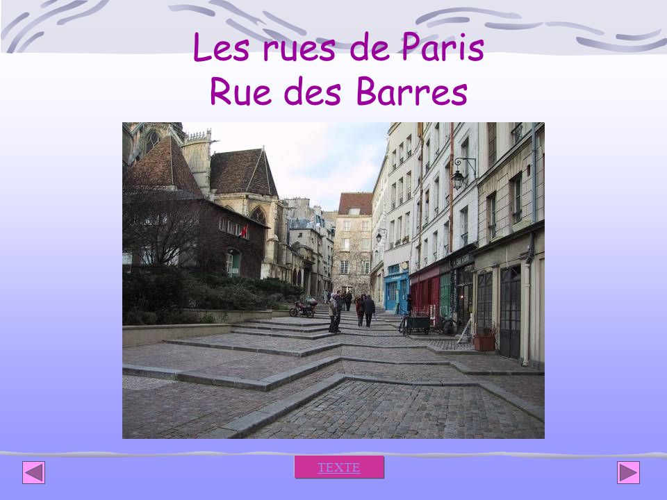 Les rues de Paris Rue des Barres