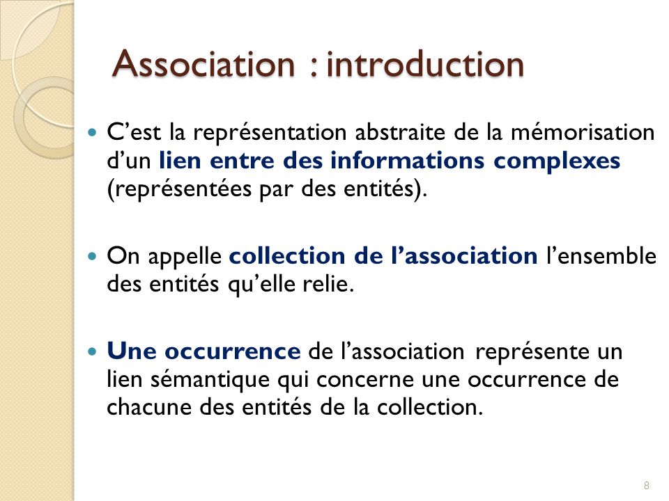 Association : introduction