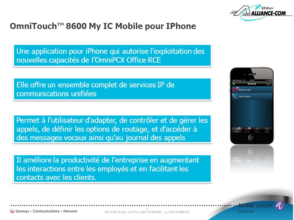 OmniTouch™ 8600 My IC Mobile pour IPhone