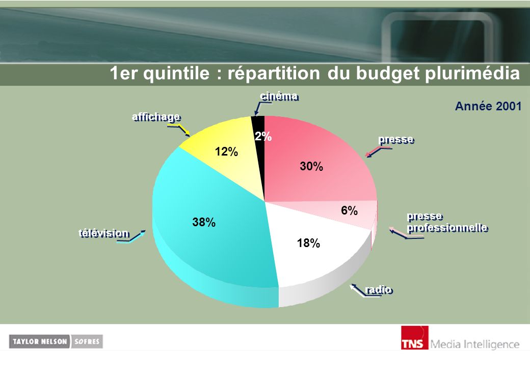 1er quintile : répartition du budget plurimédia