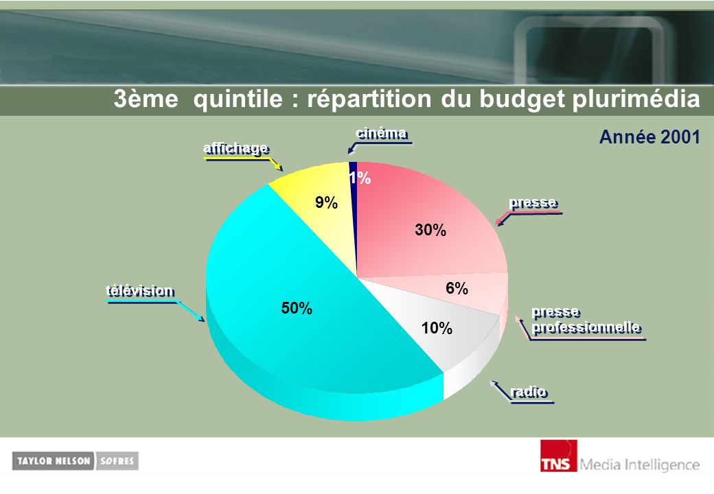 3ème quintile : répartition du budget plurimédia