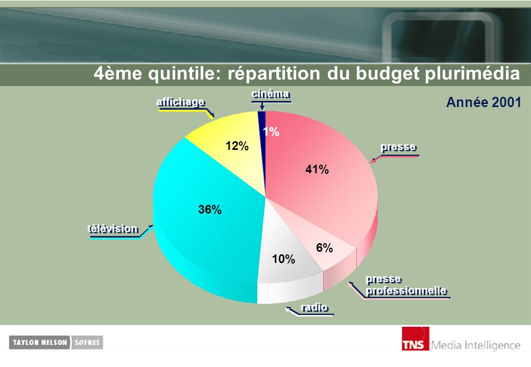 4ème quintile: répartition du budget plurimédia