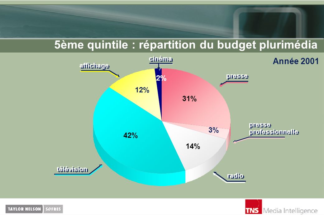 5ème quintile : répartition du budget plurimédia