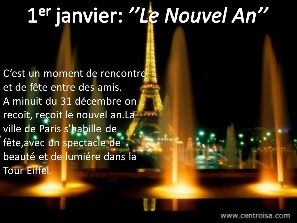 1er janvier: ’’Le Nouvel An’’