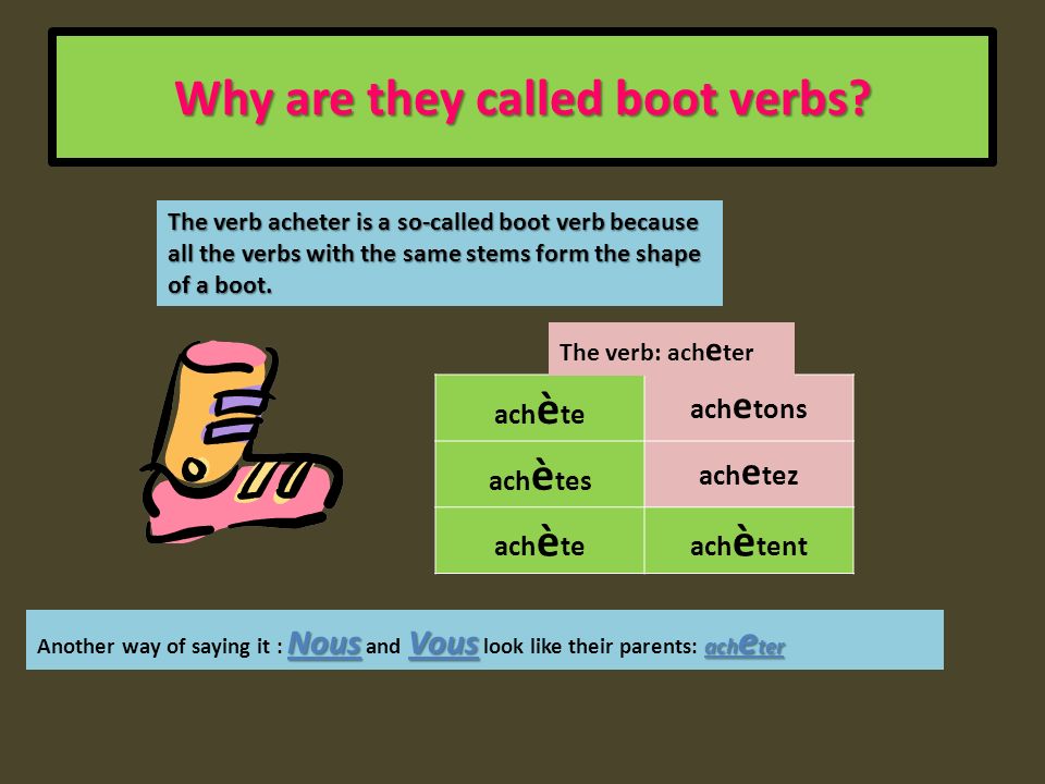 Why are they called boot verbs