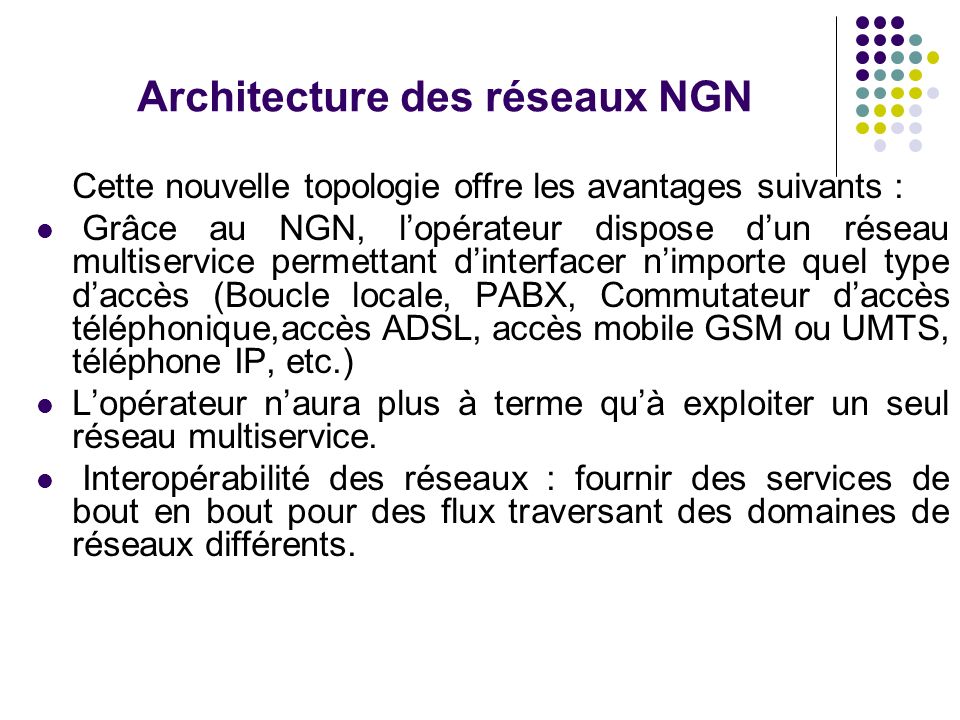 Architecture des réseaux NGN
