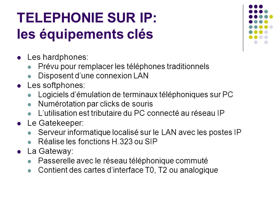 TELEPHONIE SUR IP: les équipements clés