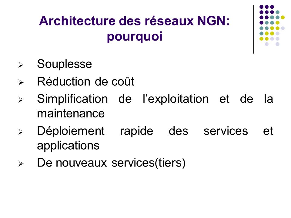 Architecture des réseaux NGN: pourquoi