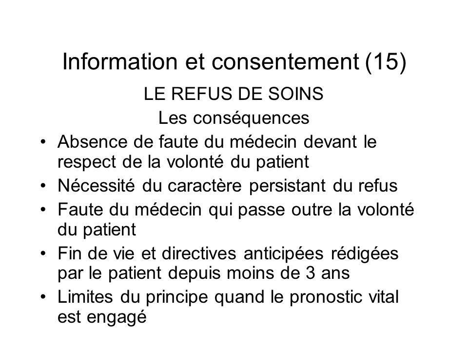 Information et consentement (15)
