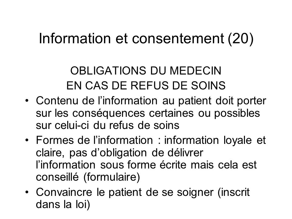 Information et consentement (20)