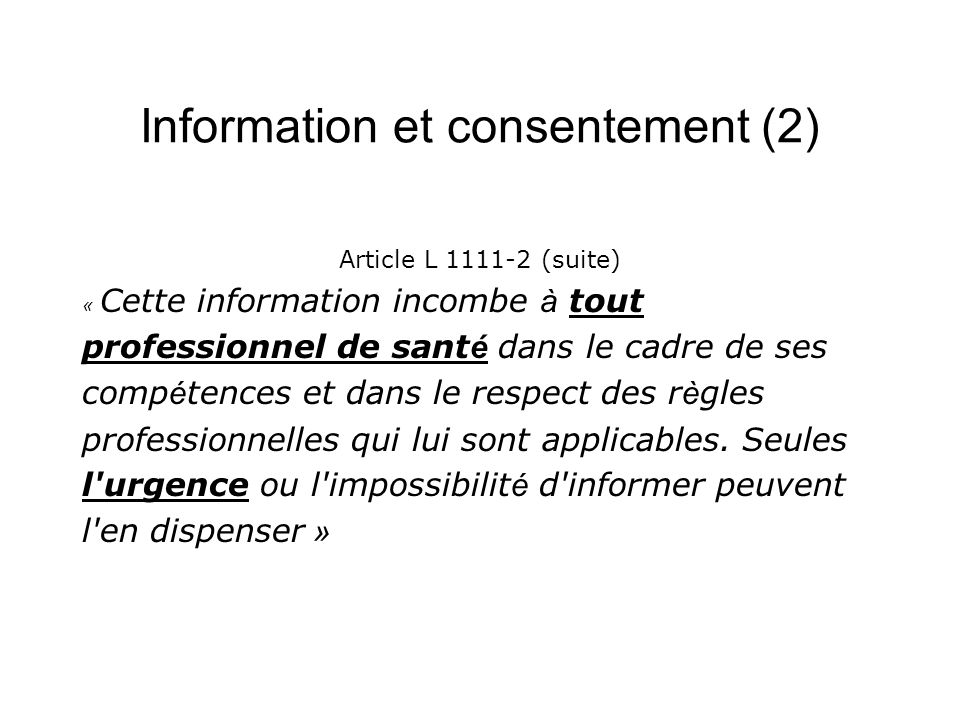 Information et consentement (2)