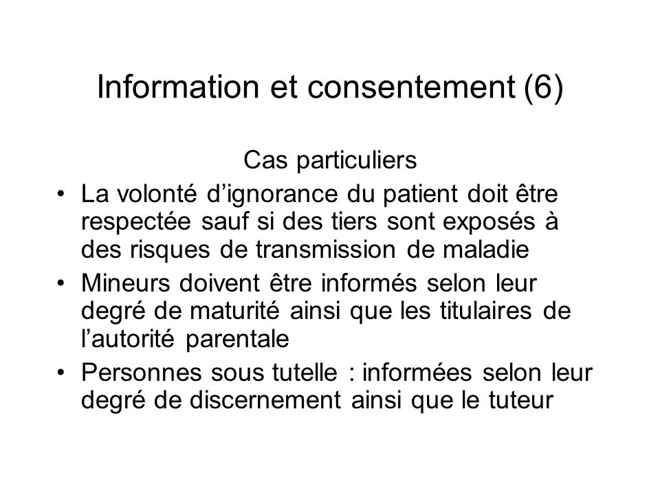 Information et consentement (6)