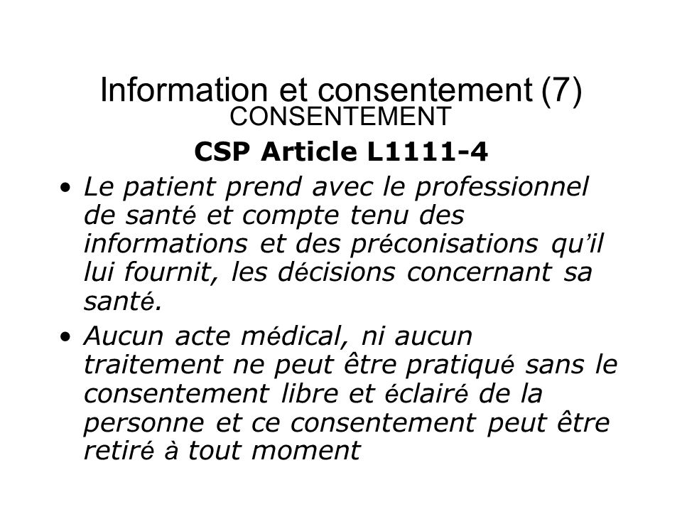Information et consentement (7)