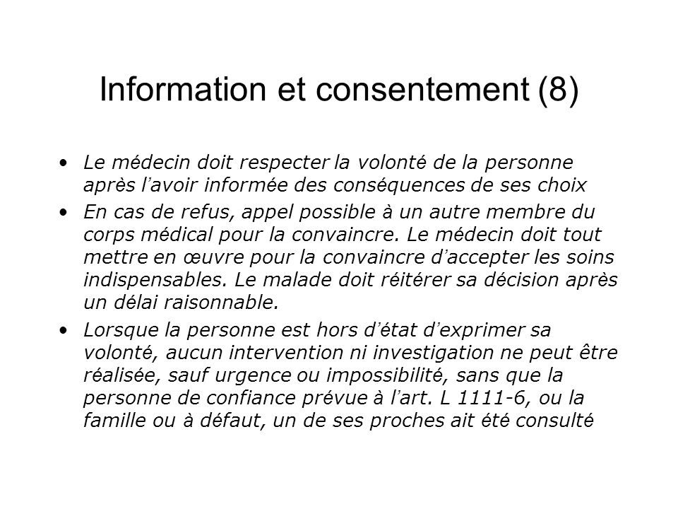 Information et consentement (8)