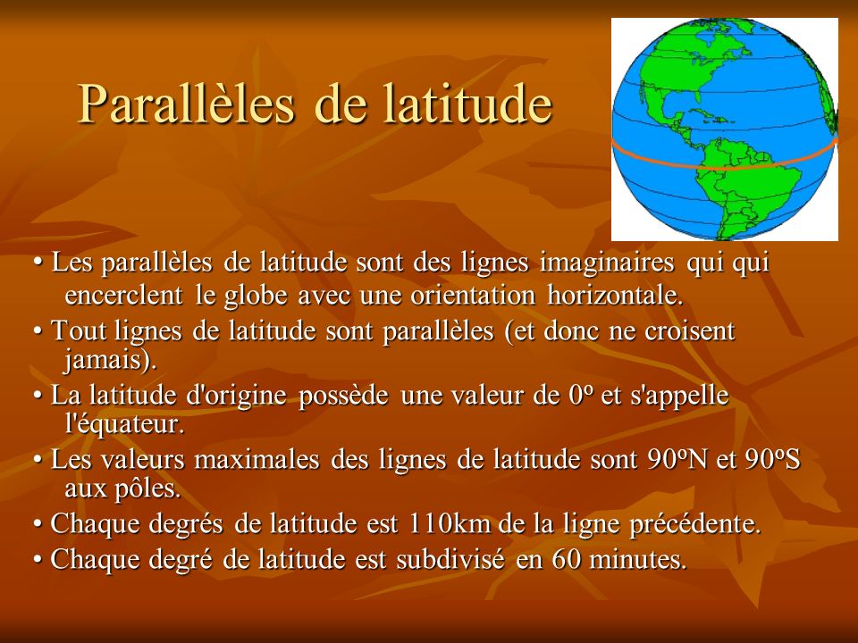 Parallèles de latitude