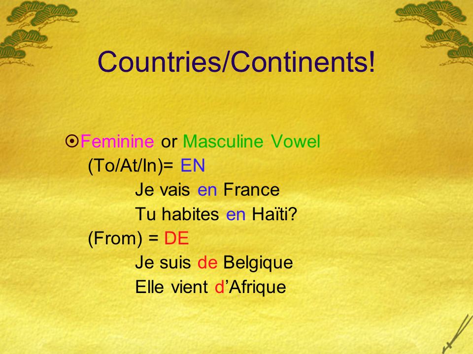 Countries/Continents!
