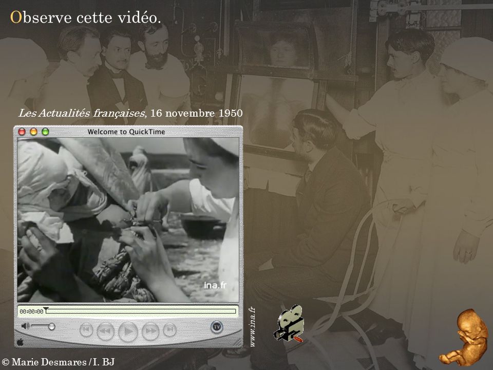 Observe cette vidéo. Les Actualités françaises, 16 novembre 1950