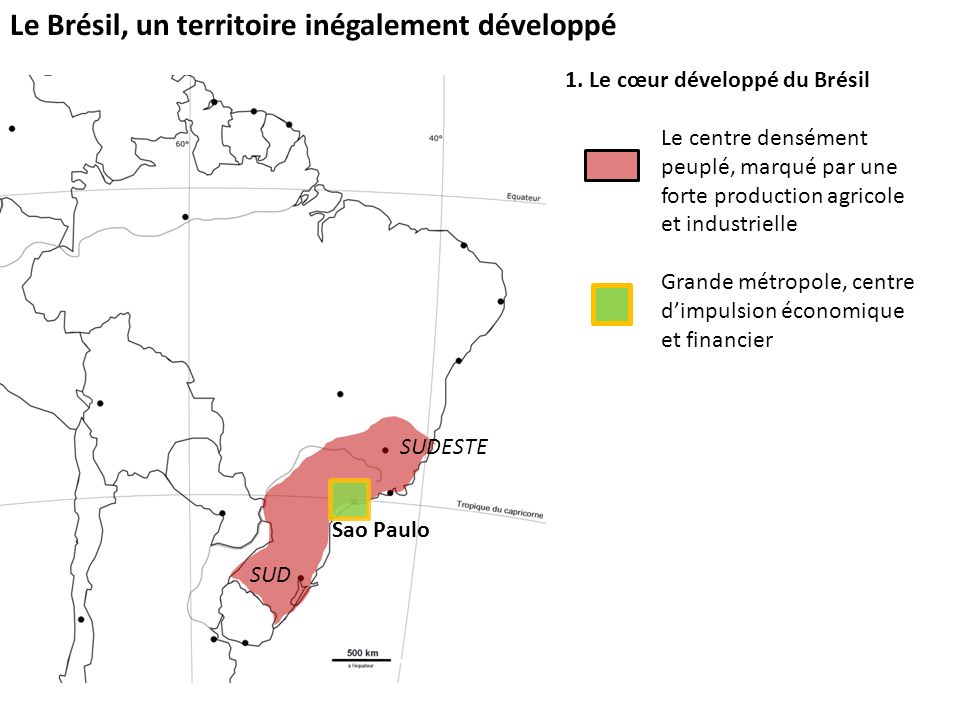 Le Brésil, un territoire inégalement développé