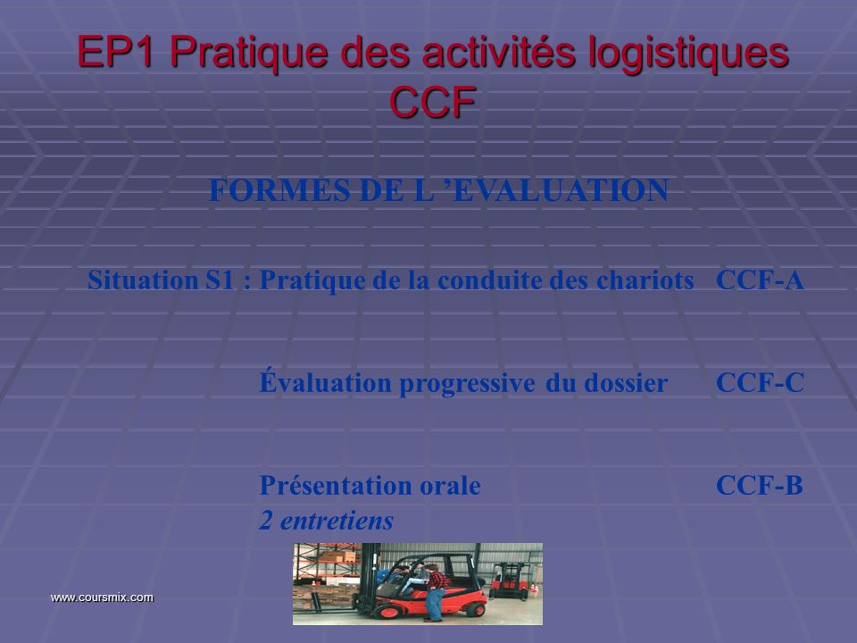 EP1 Pratique des activités logistiques CCF