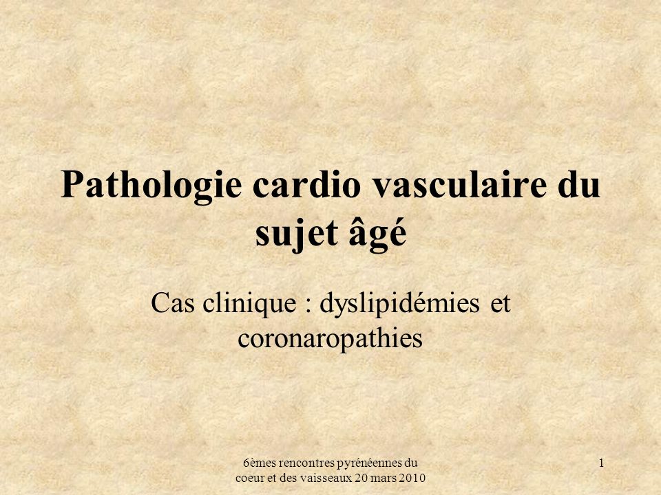 Pathologie cardio vasculaire du sujet âgé