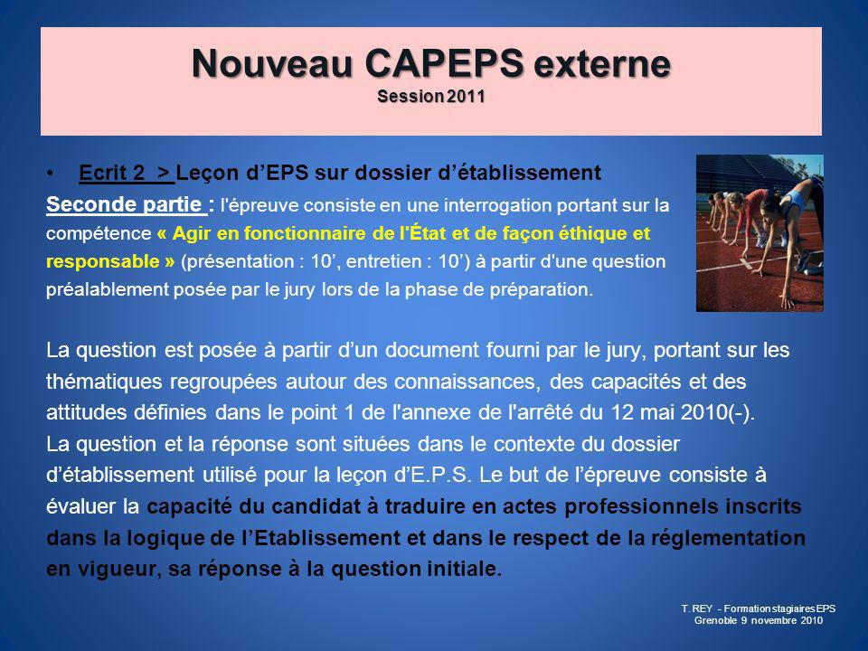 Nouveau CAPEPS externe Session 2011