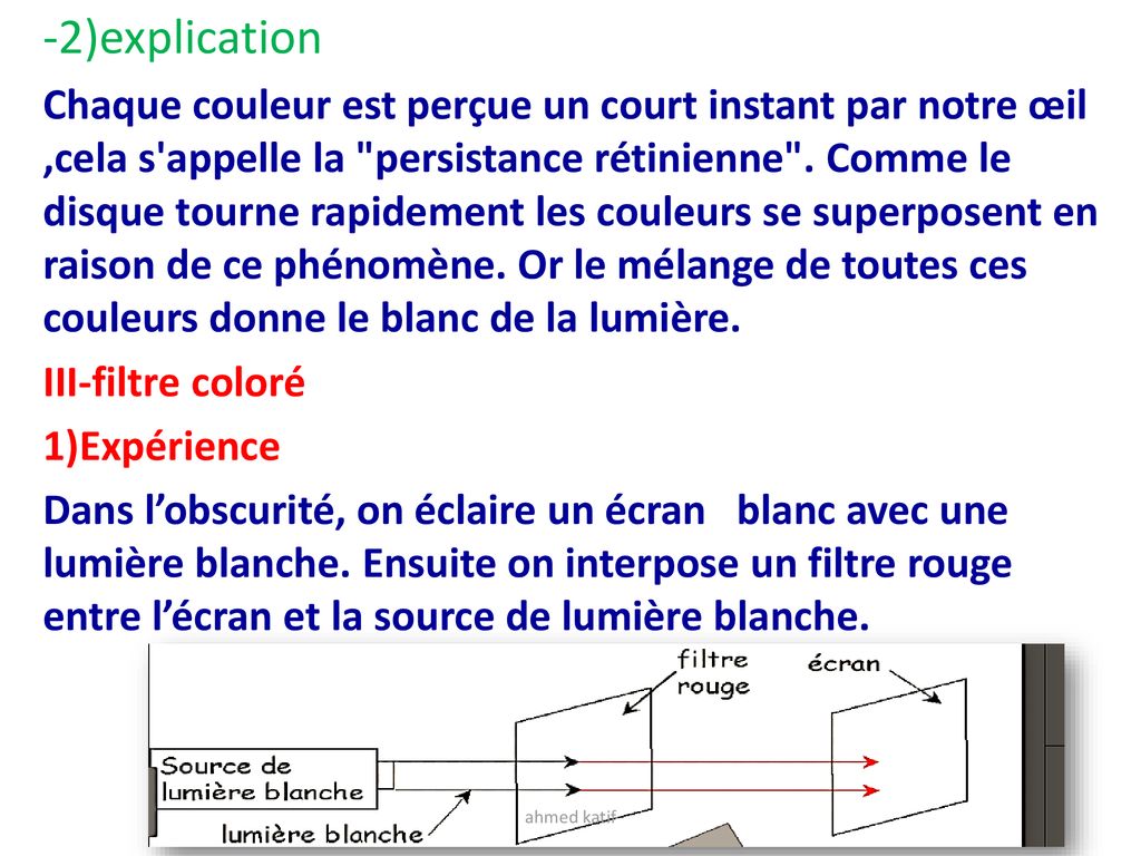 Ahmed Katif La Lumière Et Les Couleurs La Dispersion De La Lumière L’arc En Ciel Est Un