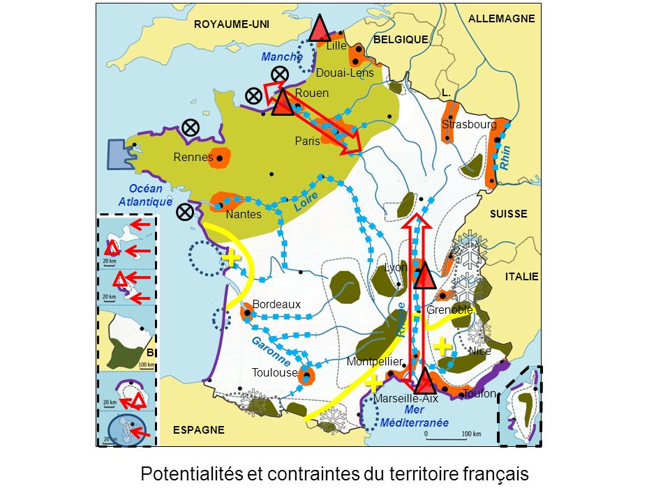Potentialités et contraintes du territoire français