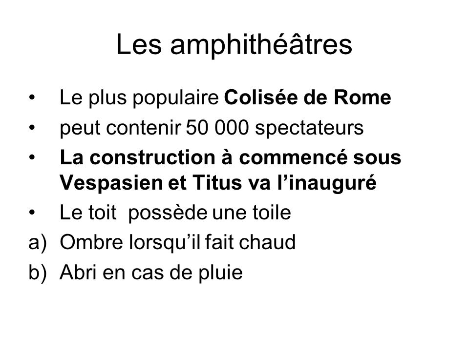 Les amphithéâtres Le plus populaire Colisée de Rome