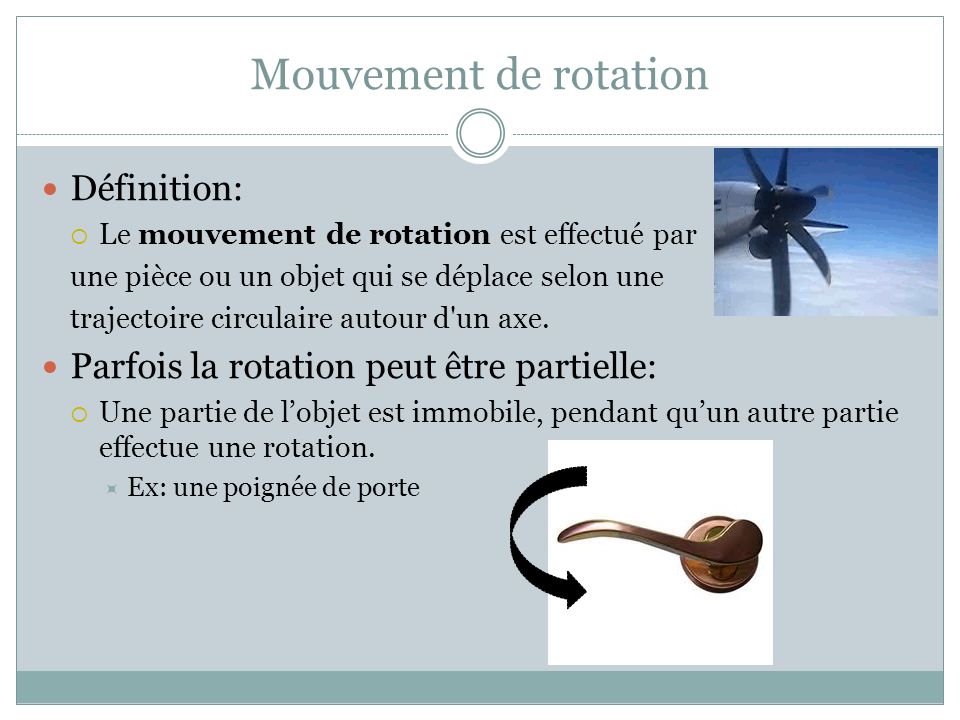 Mouvement de rotation Définition: