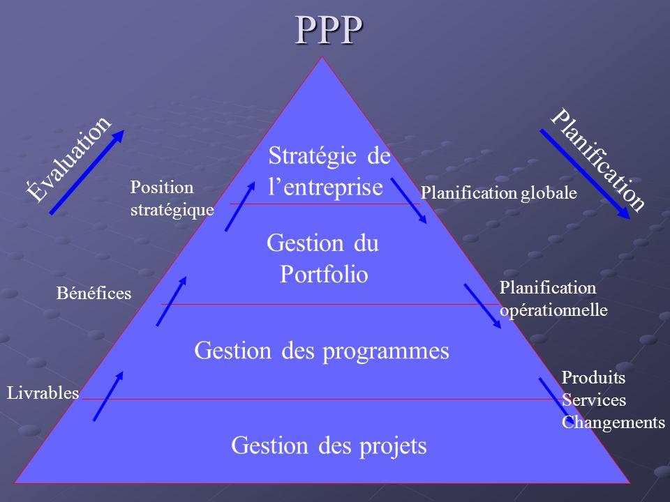 PPP Évaluation Planification Stratégie de l’entreprise Gestion du