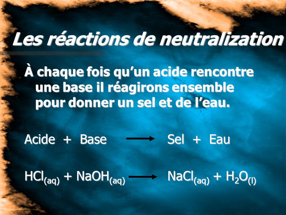 un acide rencontre une base