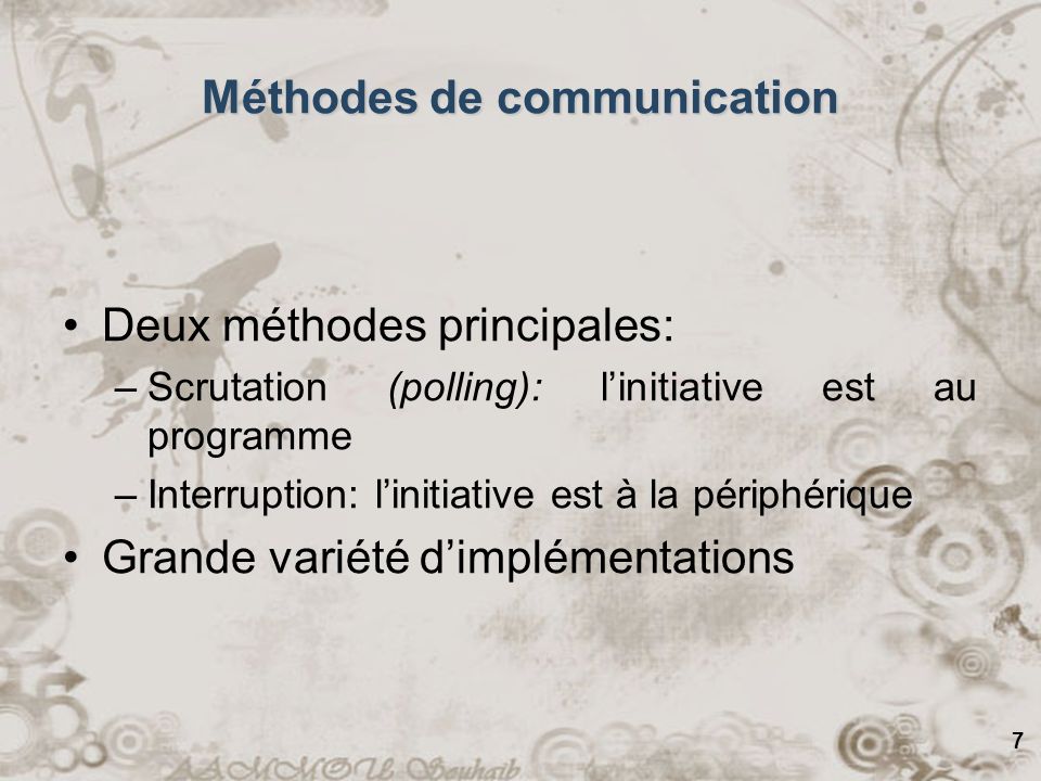 Méthodes de communication