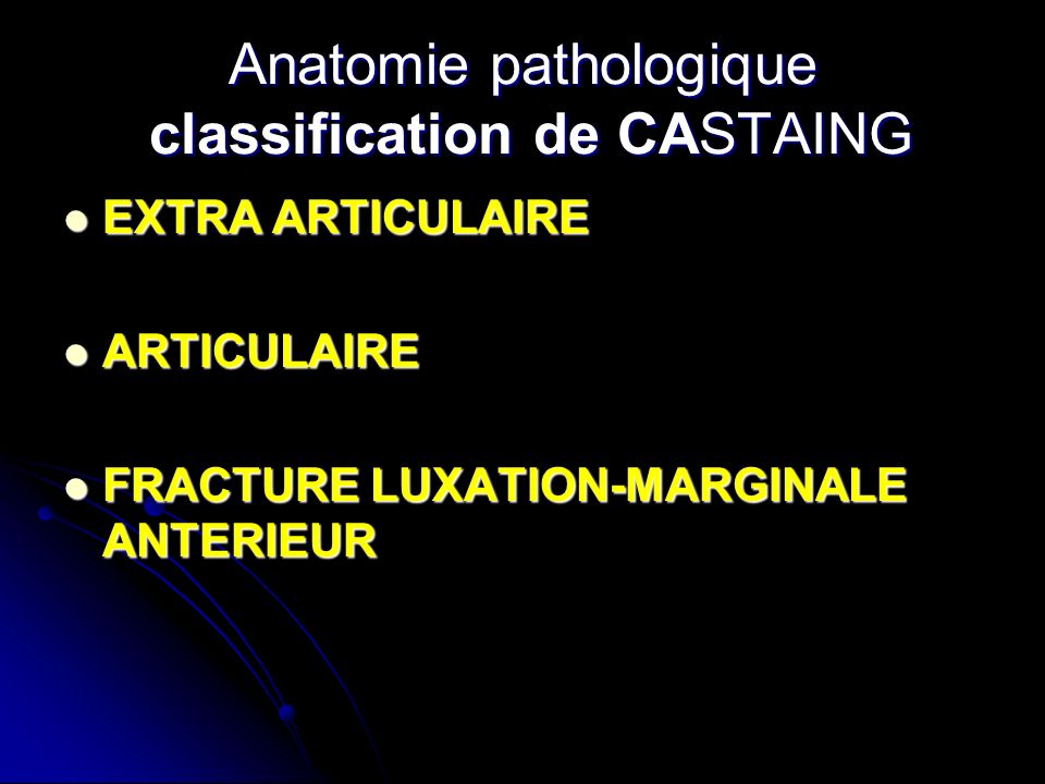 Anatomie pathologique classification de CASTAING