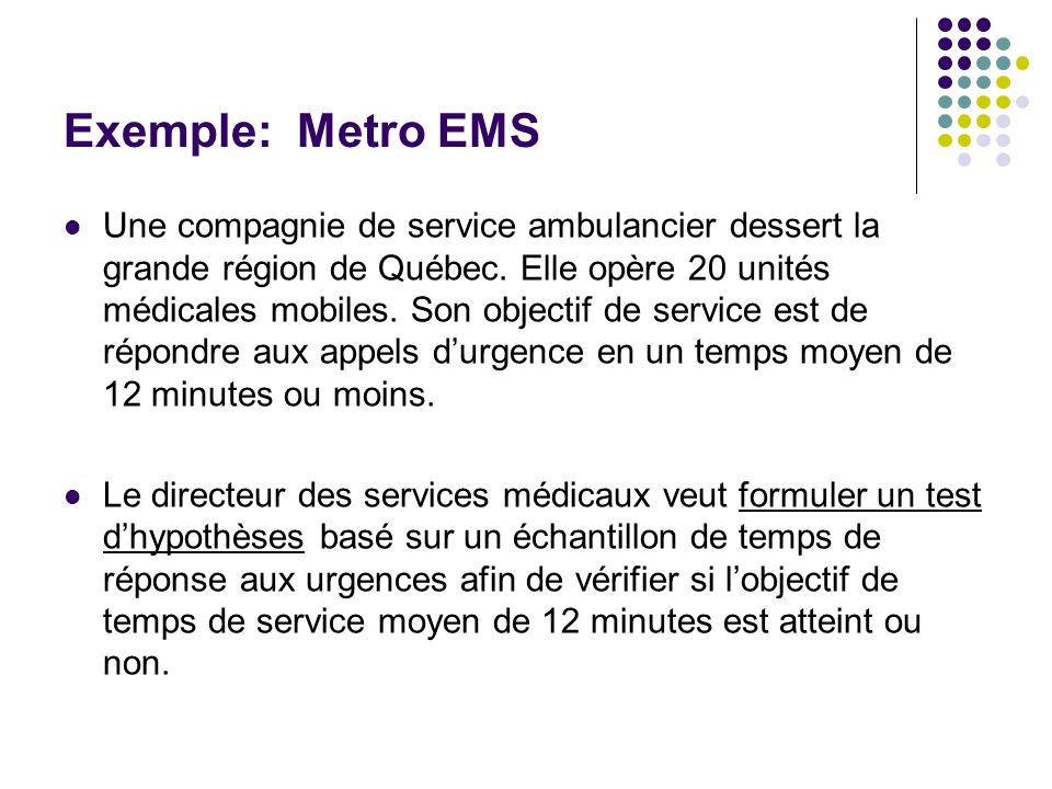 Exemple: Metro EMS