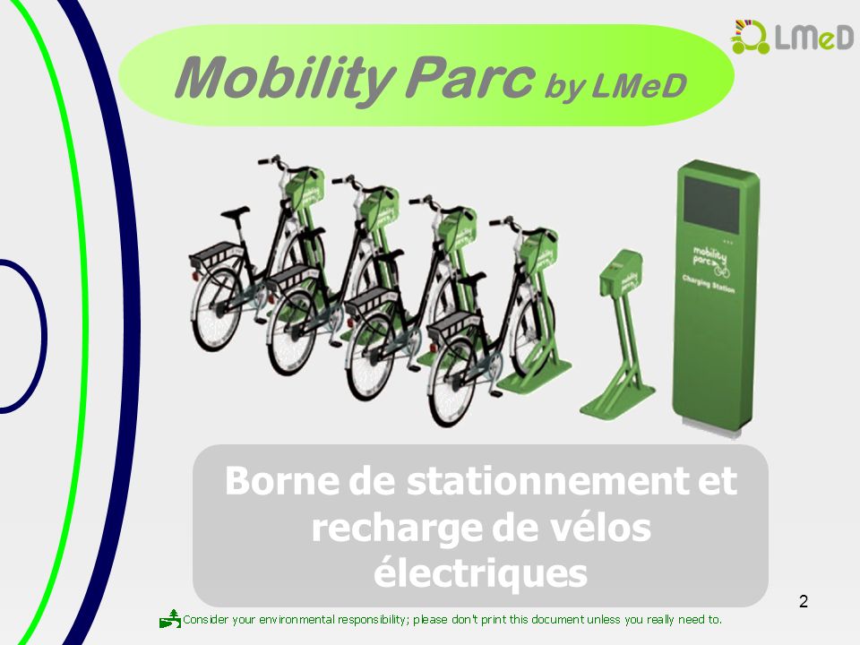 Borne de stationnement et recharge de vélos électriques
