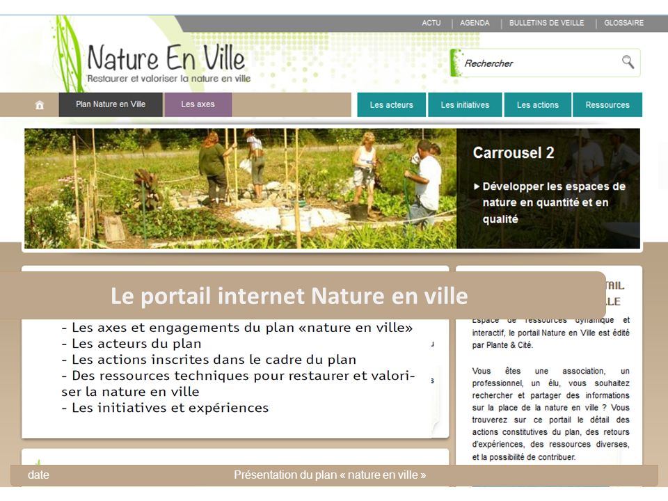Le portail internet Nature en ville