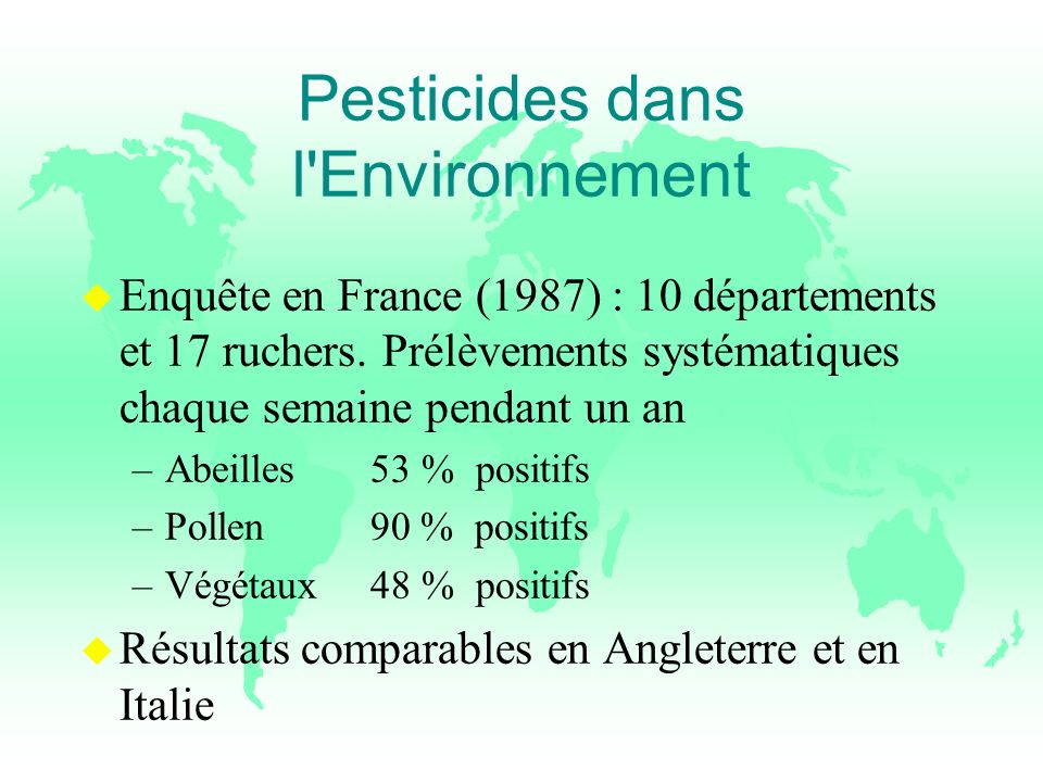Pesticides dans l Environnement