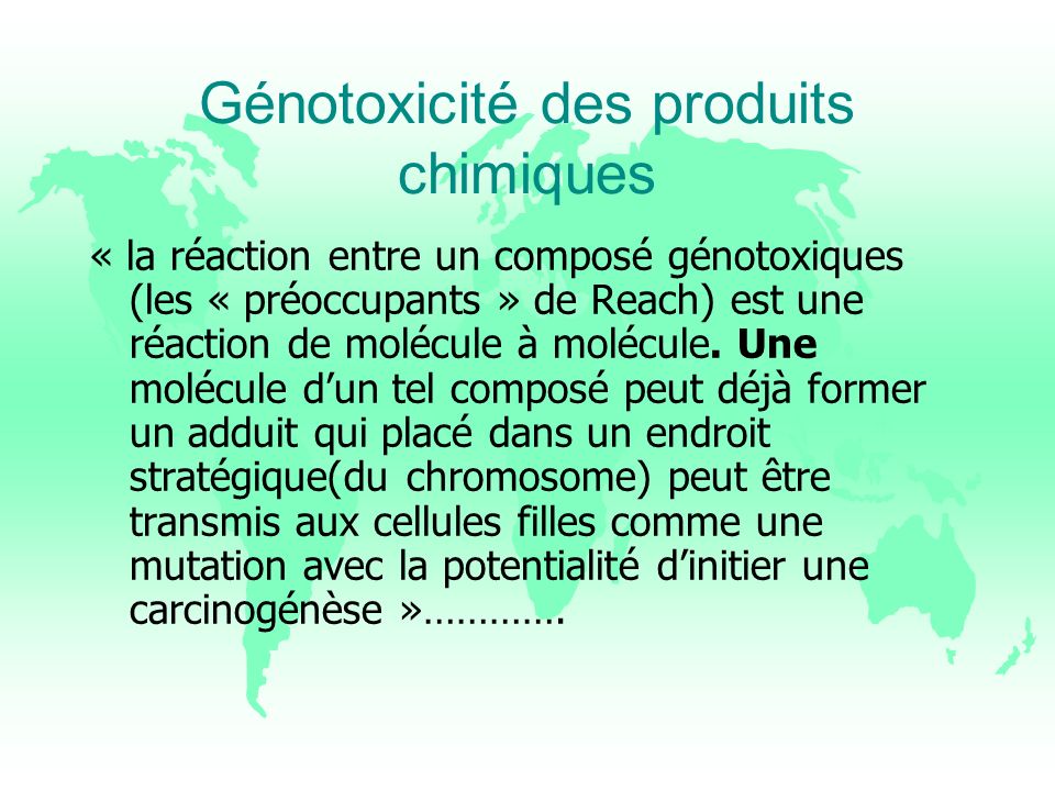 Génotoxicité des produits chimiques