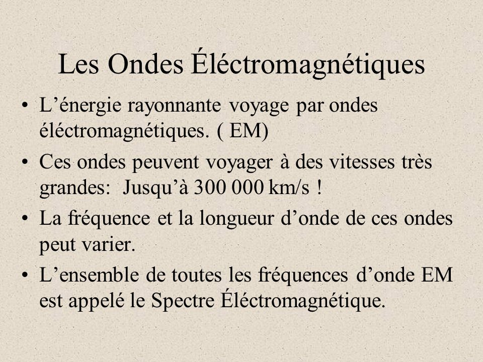 Les Ondes Éléctromagnétiques