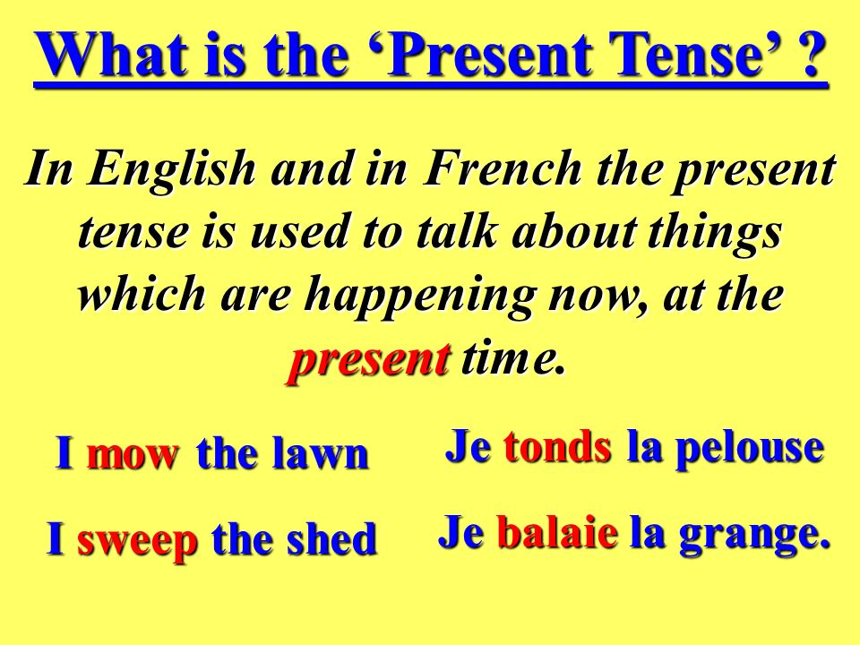 What is the ‘Present Tense’