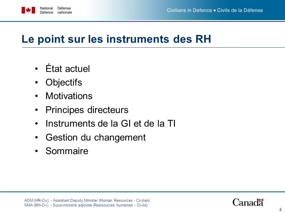 Le point sur les instruments des RH