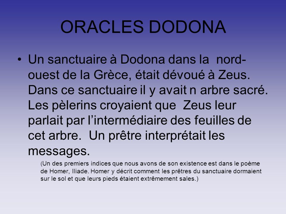 ORACLES DODONA