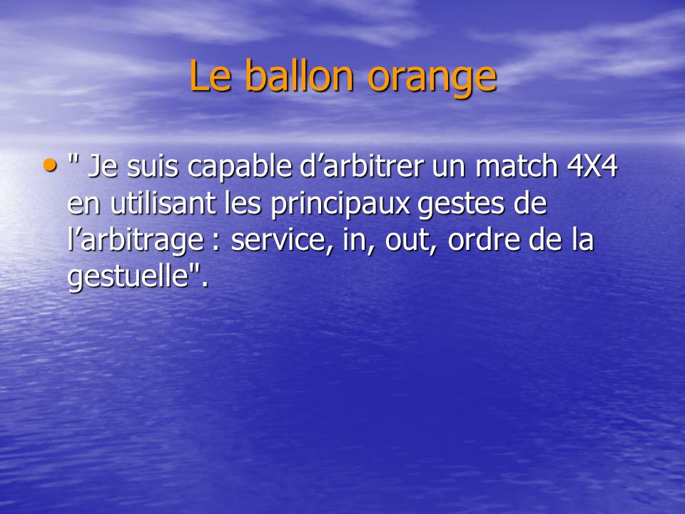 Le ballon orange