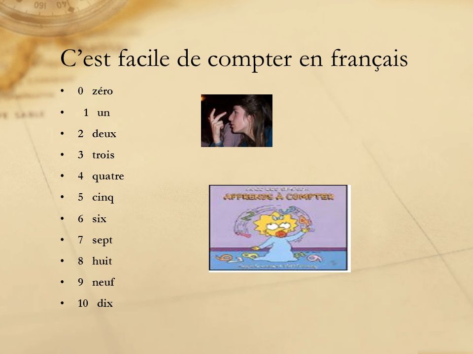 C’est facile de compter en français