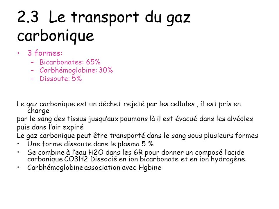 2.3 Le transport du gaz carbonique
