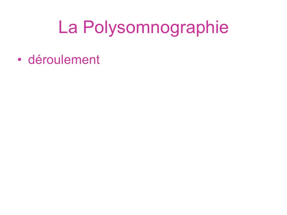 La Polysomnographie déroulement
