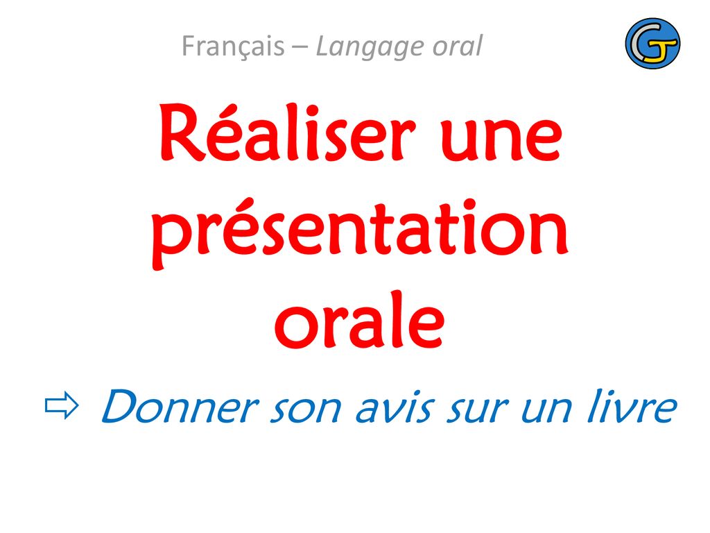 presentation orale d'un livre