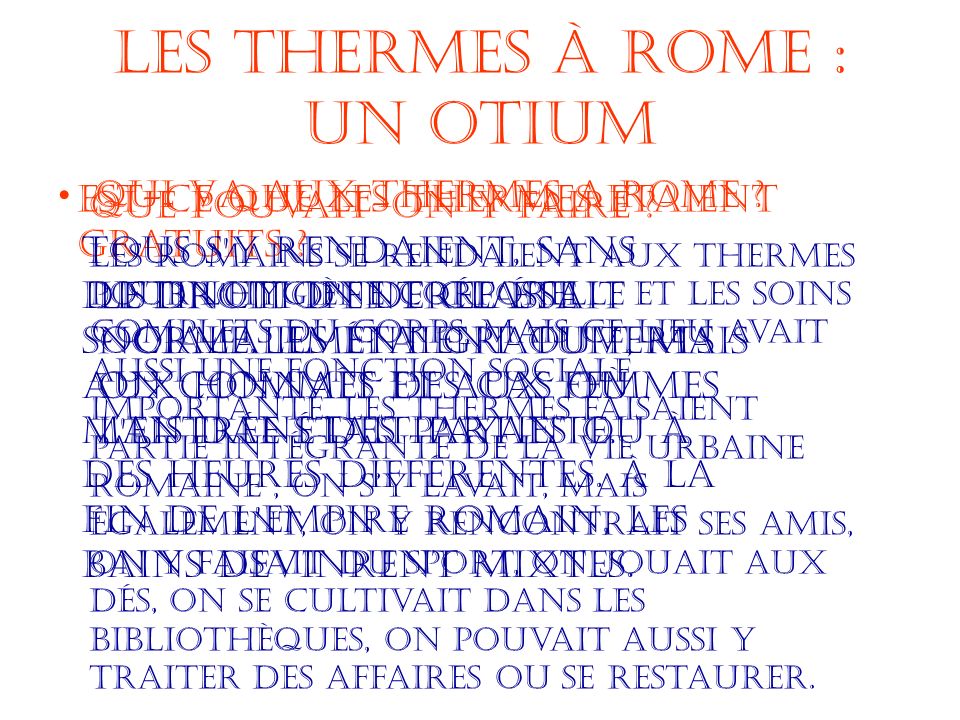 Les Thermes à Rome : un otium