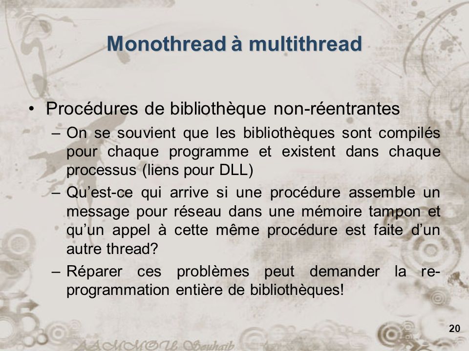 Monothread à multithread